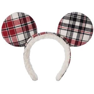 Disney Christmas Fuzzy Plaid Mickey Ears